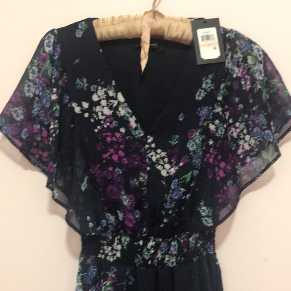 DKNY MIDI Blue Floral Dress